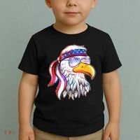 Funny American USA Flag Bandana Eagle Toddler T-Shirt thumb 2
