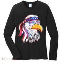 Funny American USA Flag Bandana Eagle Women's Long Sleeve Shirt thumb 0