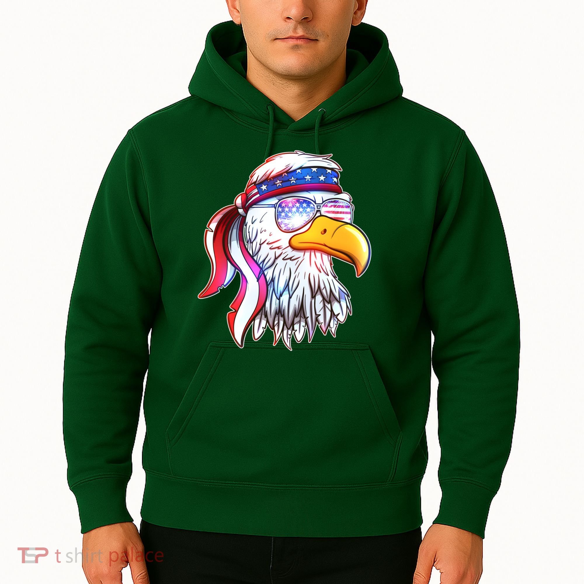 Funny American USA Flag Bandana Eagle Hoodie