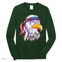 Funny American USA Flag Bandana Eagle Long Sleeve Shirt thumb 0