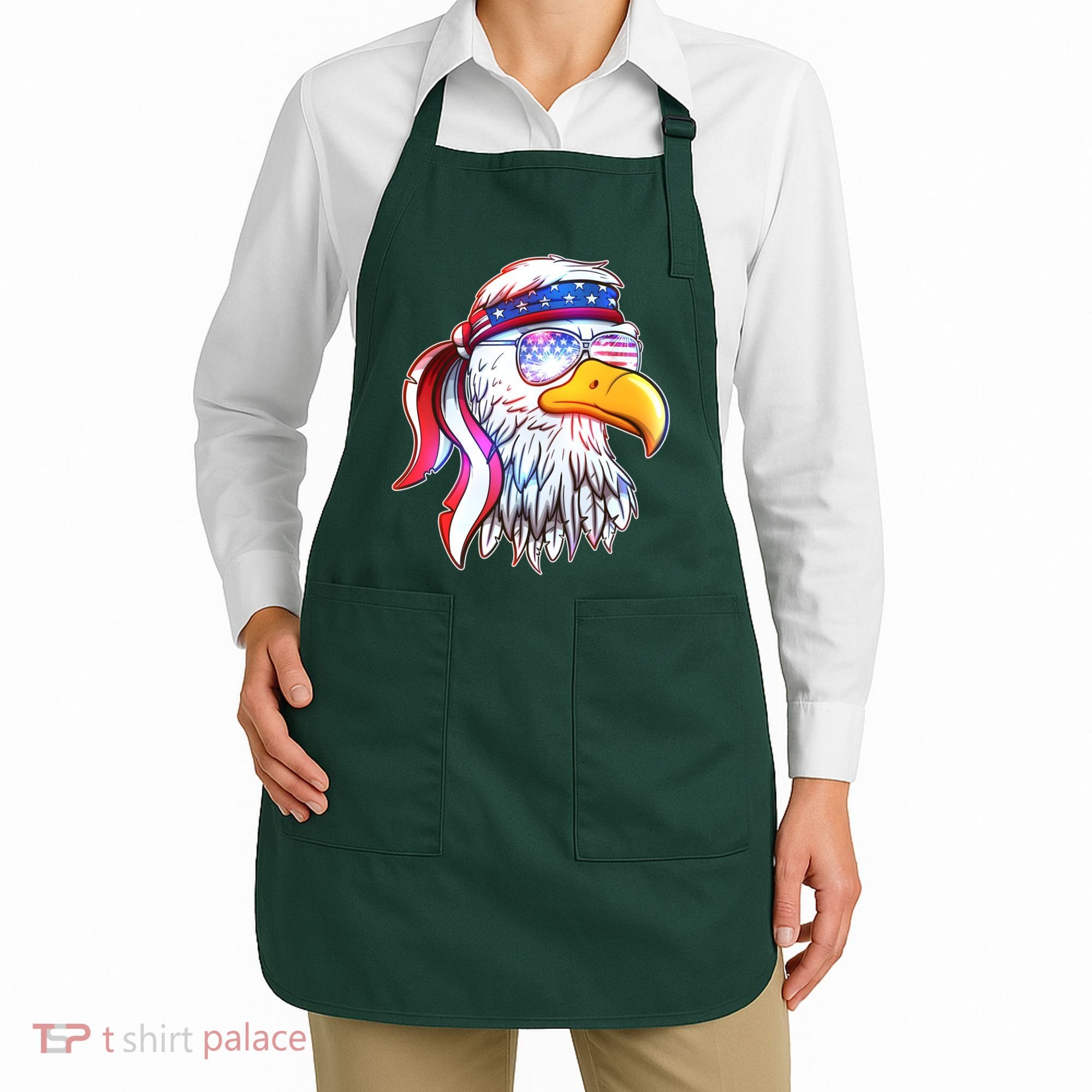 Funny American USA Flag Bandana Eagle Apron