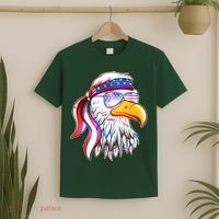 Funny American USA Flag Bandana Eagle T-Shirt thumb 2