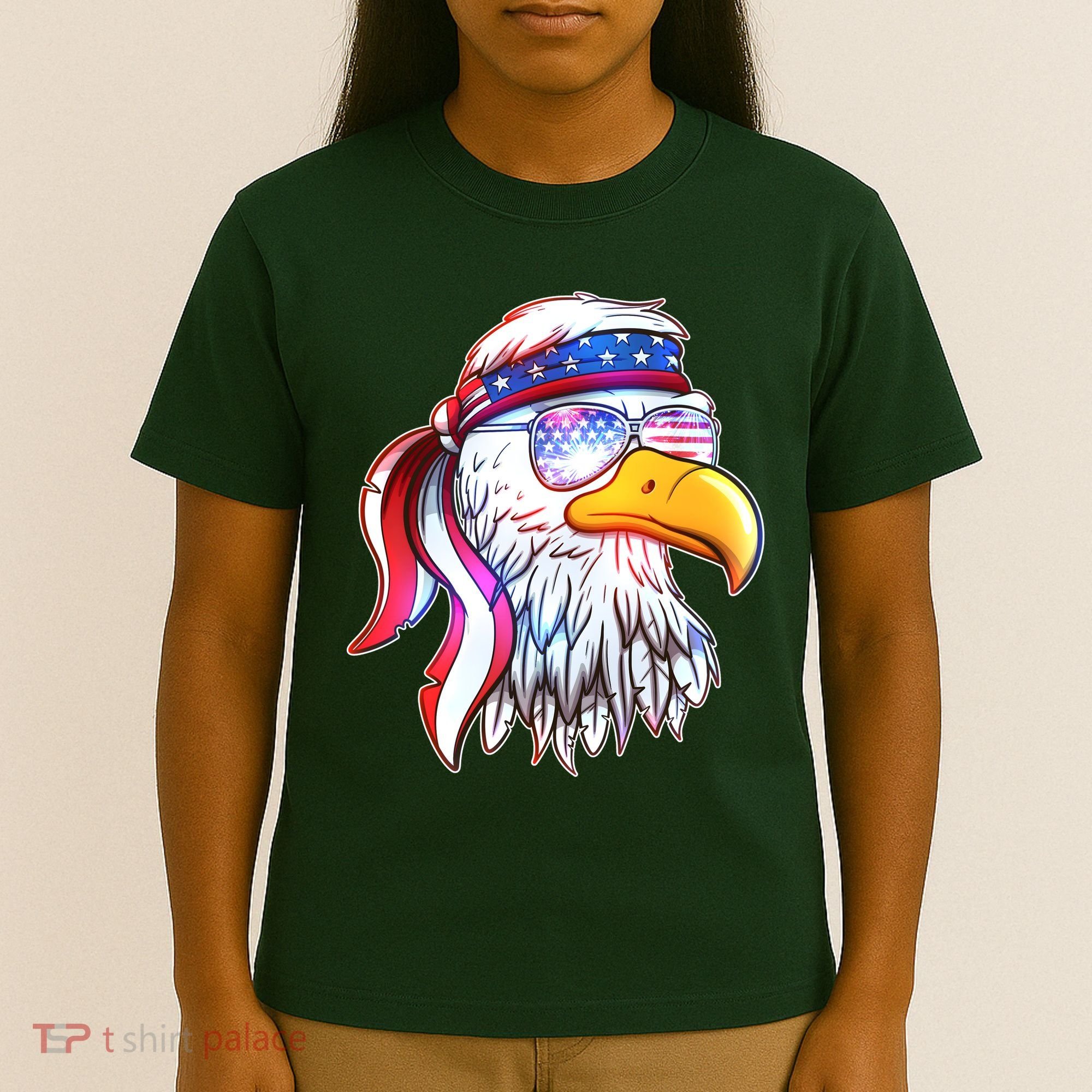 Funny American USA Flag Bandana Eagle T-Shirt