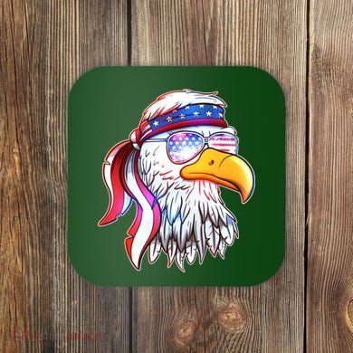 Funny American USA Flag Bandana Eagle Coaster