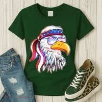 Funny American USA Flag Bandana Eagle Women's T-Shirt thumb 3