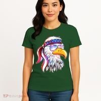 Funny American USA Flag Bandana Eagle Women's T-Shirt thumb 4