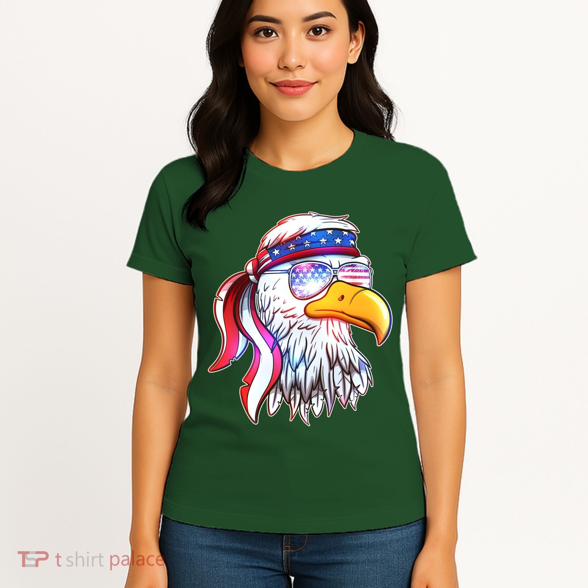 Funny American USA Flag Bandana Eagle Women's T-Shirt