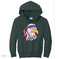 Funny American USA Flag Bandana Eagle Kids Hoodie thumb 0