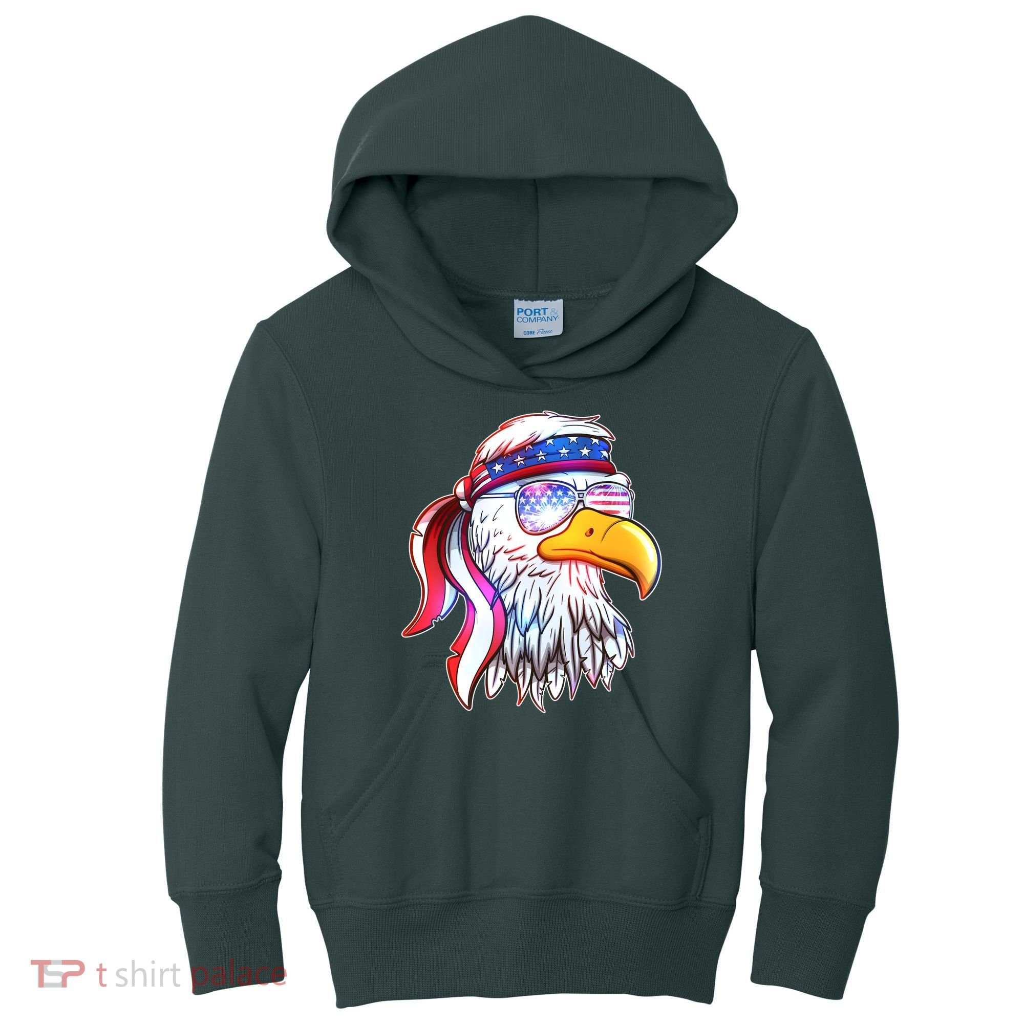 Funny American USA Flag Bandana Eagle Kids Hoodie