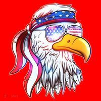 Funny American USA Flag Bandana Eagle Santa Hat thumb 1