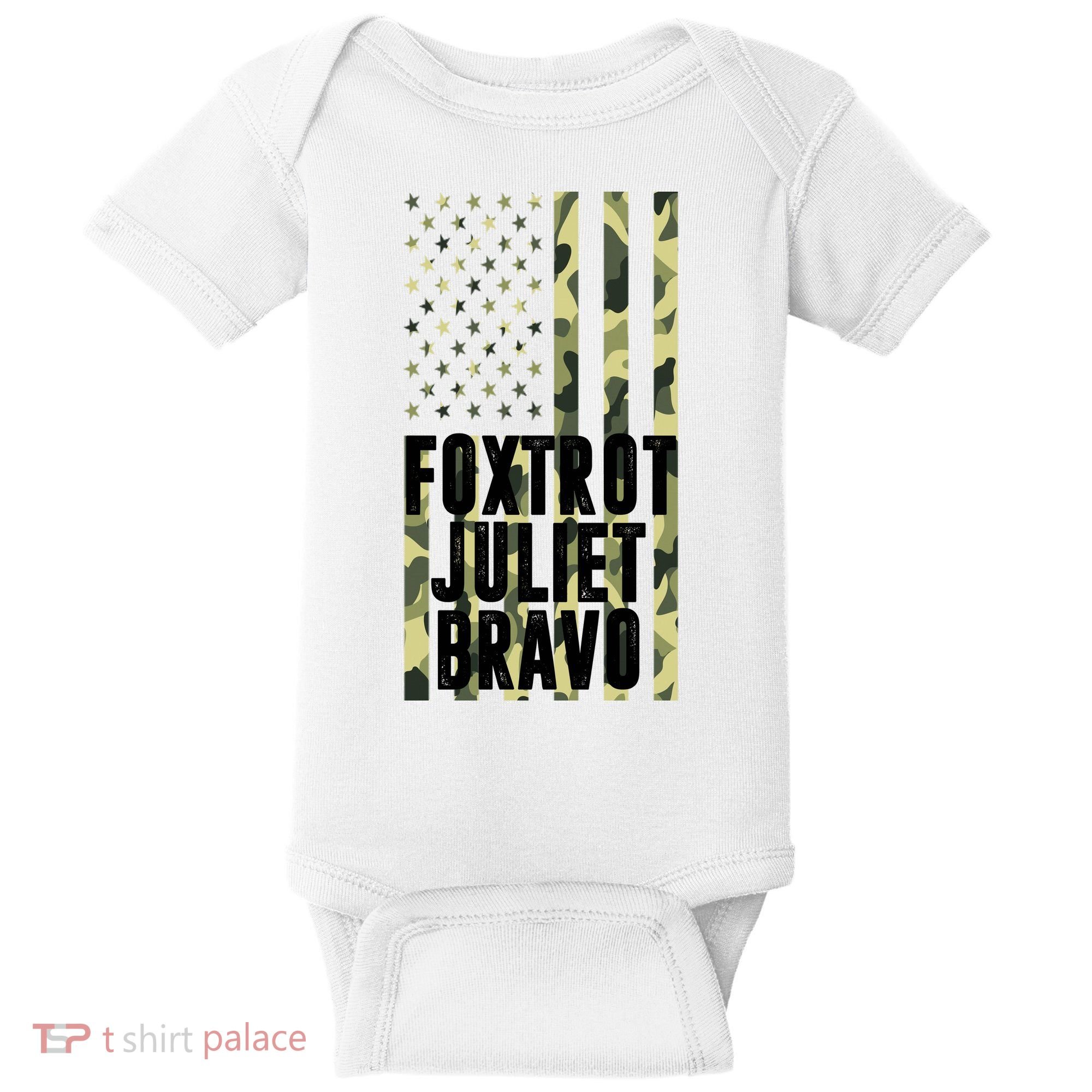 FJB Army Usa Flag Foxtrot Juliet Bravo Baby Bodysuit