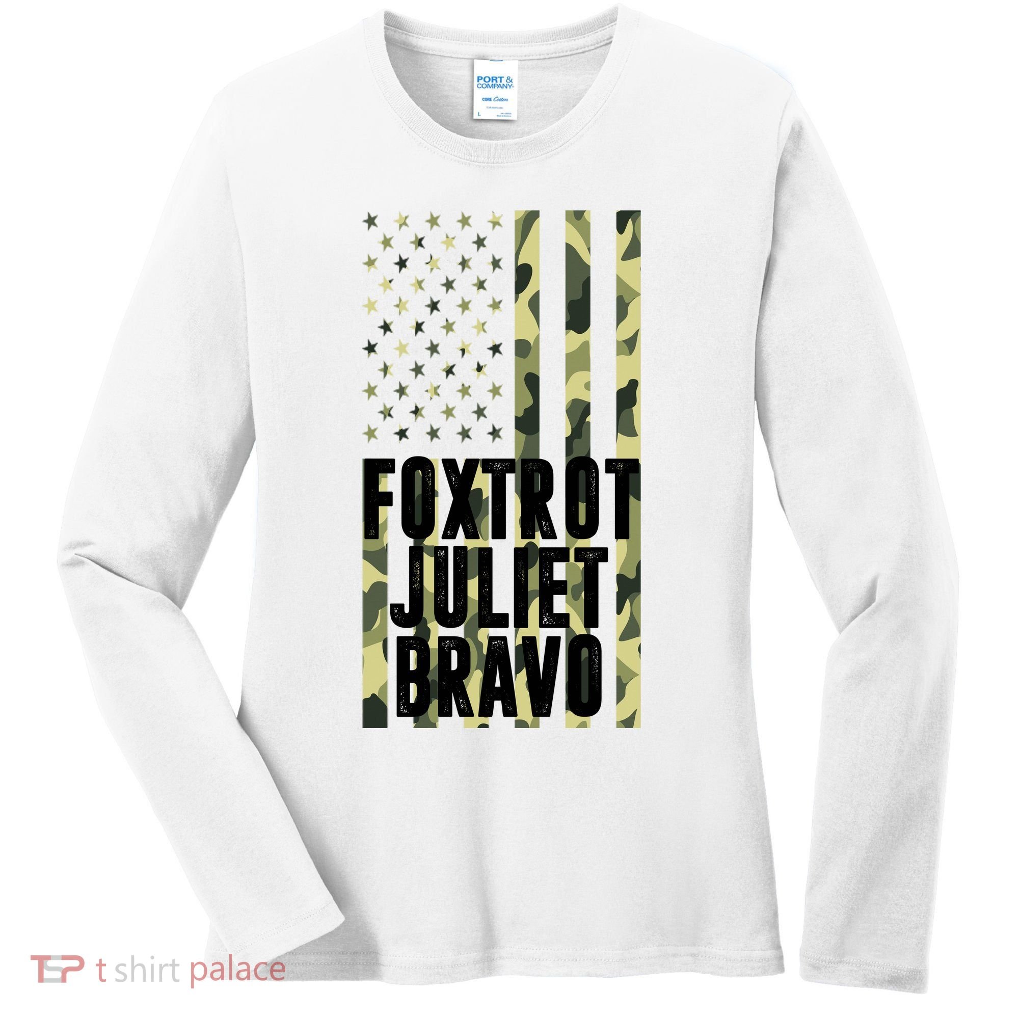FJB Army Usa Flag Foxtrot Juliet Bravo Women's Long Sleeve Shirt