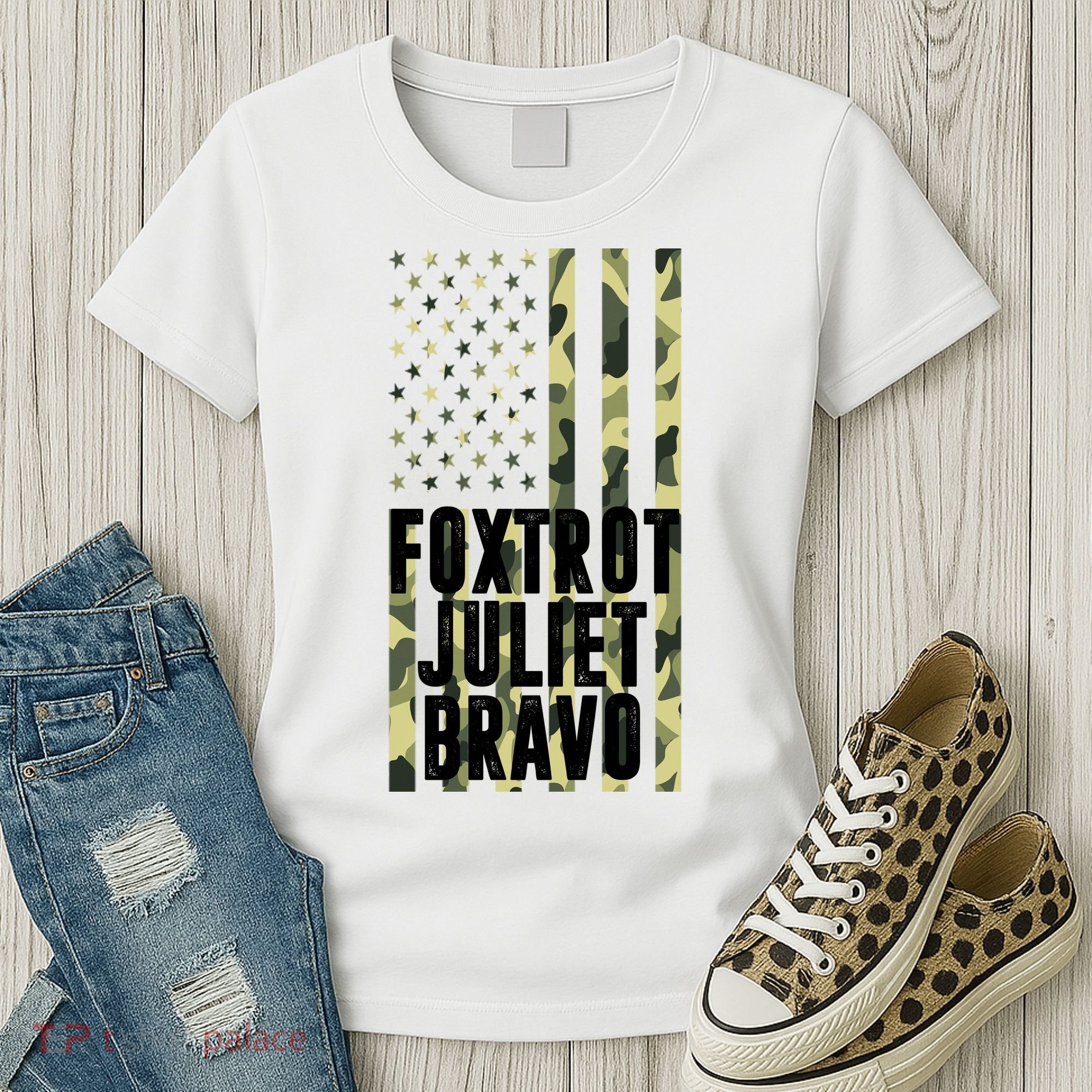 FJB Army Usa Flag Foxtrot Juliet Bravo Women's T-Shirt