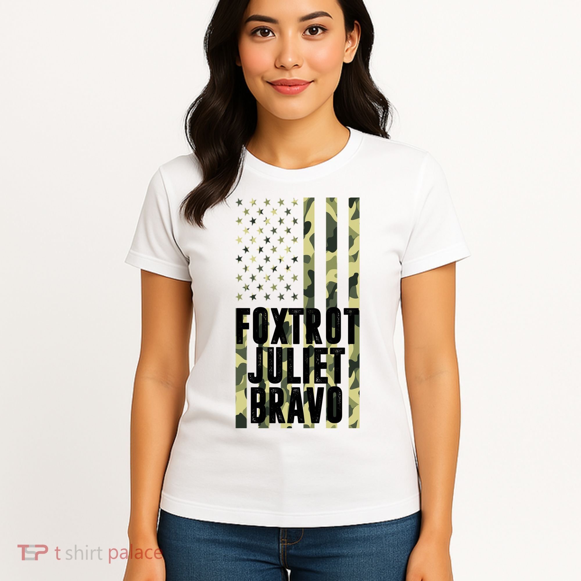FJB Army Usa Flag Foxtrot Juliet Bravo Women's T-Shirt