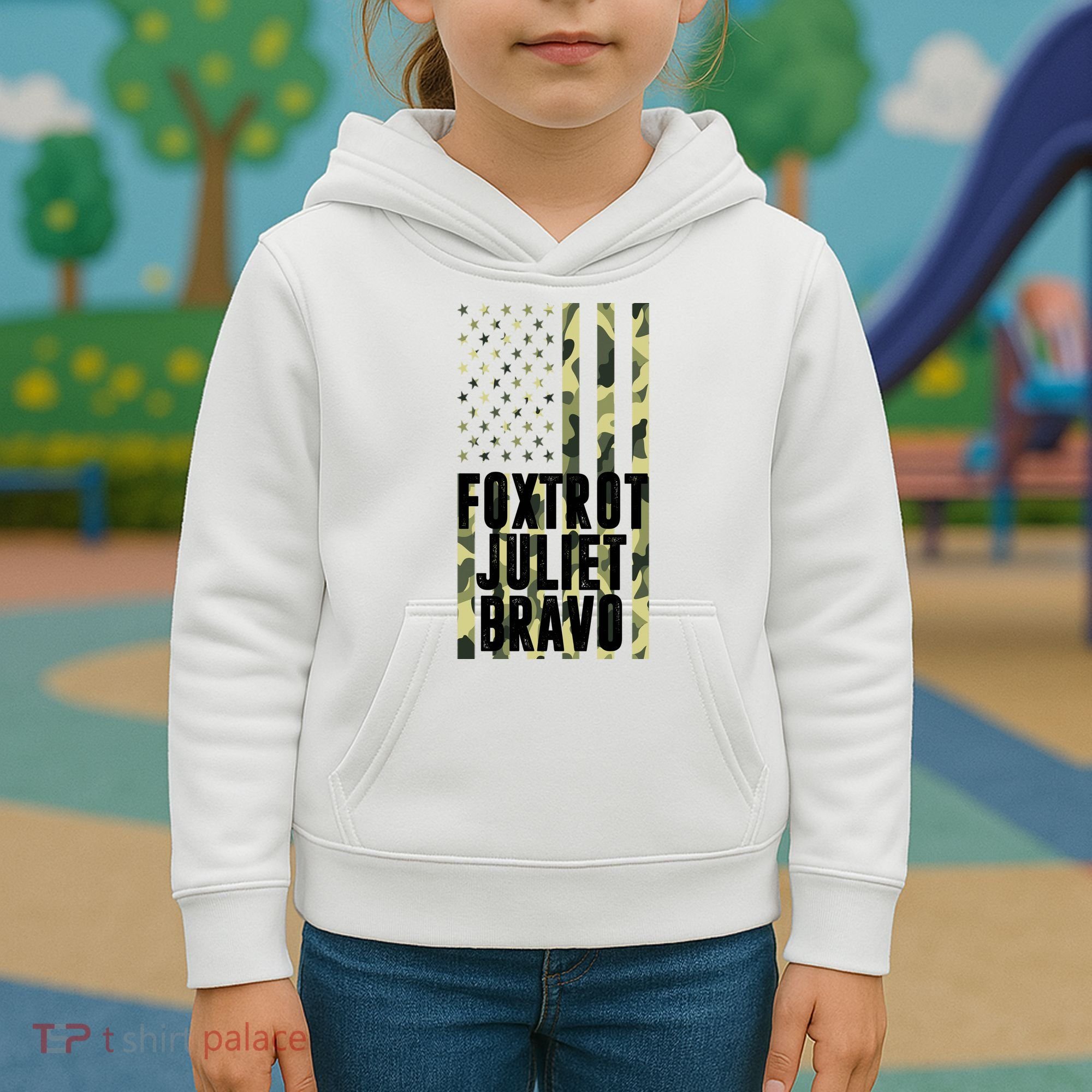 FJB Army Usa Flag Foxtrot Juliet Bravo Kids Hoodie