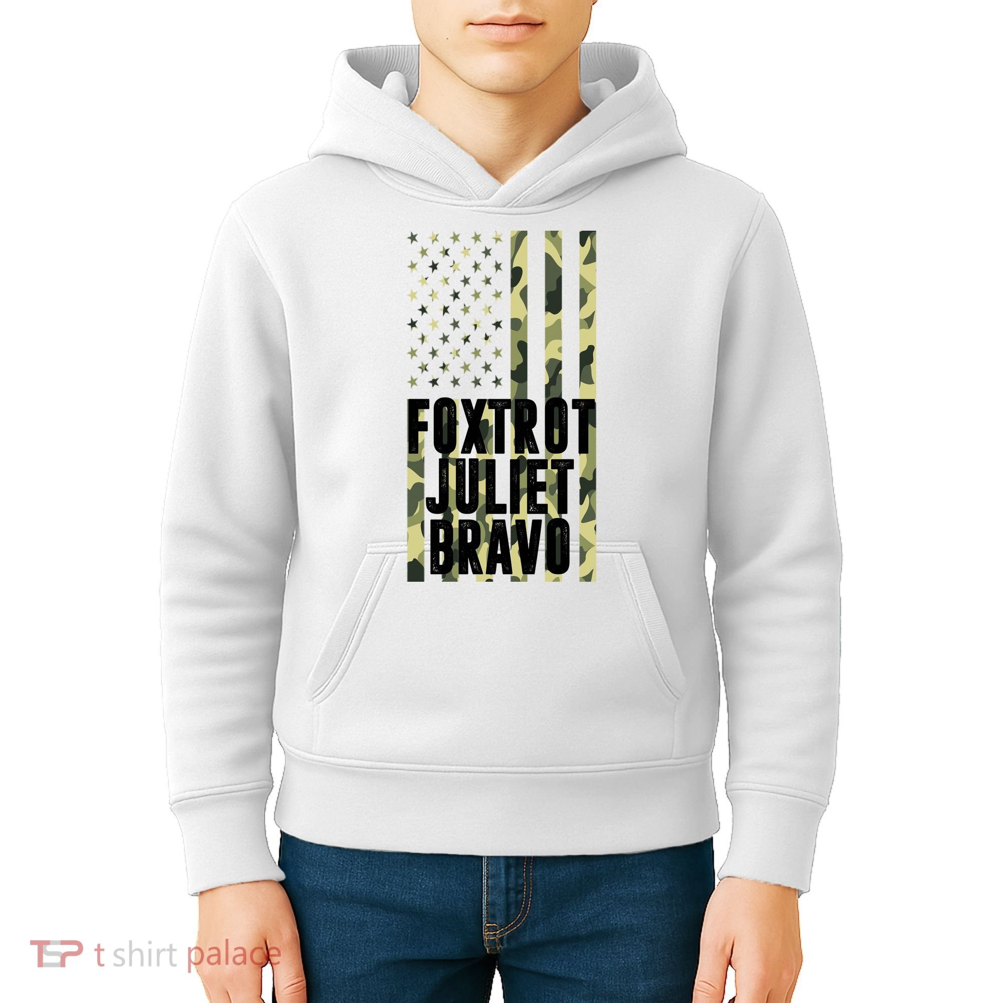 FJB Army Usa Flag Foxtrot Juliet Bravo Kids Hoodie