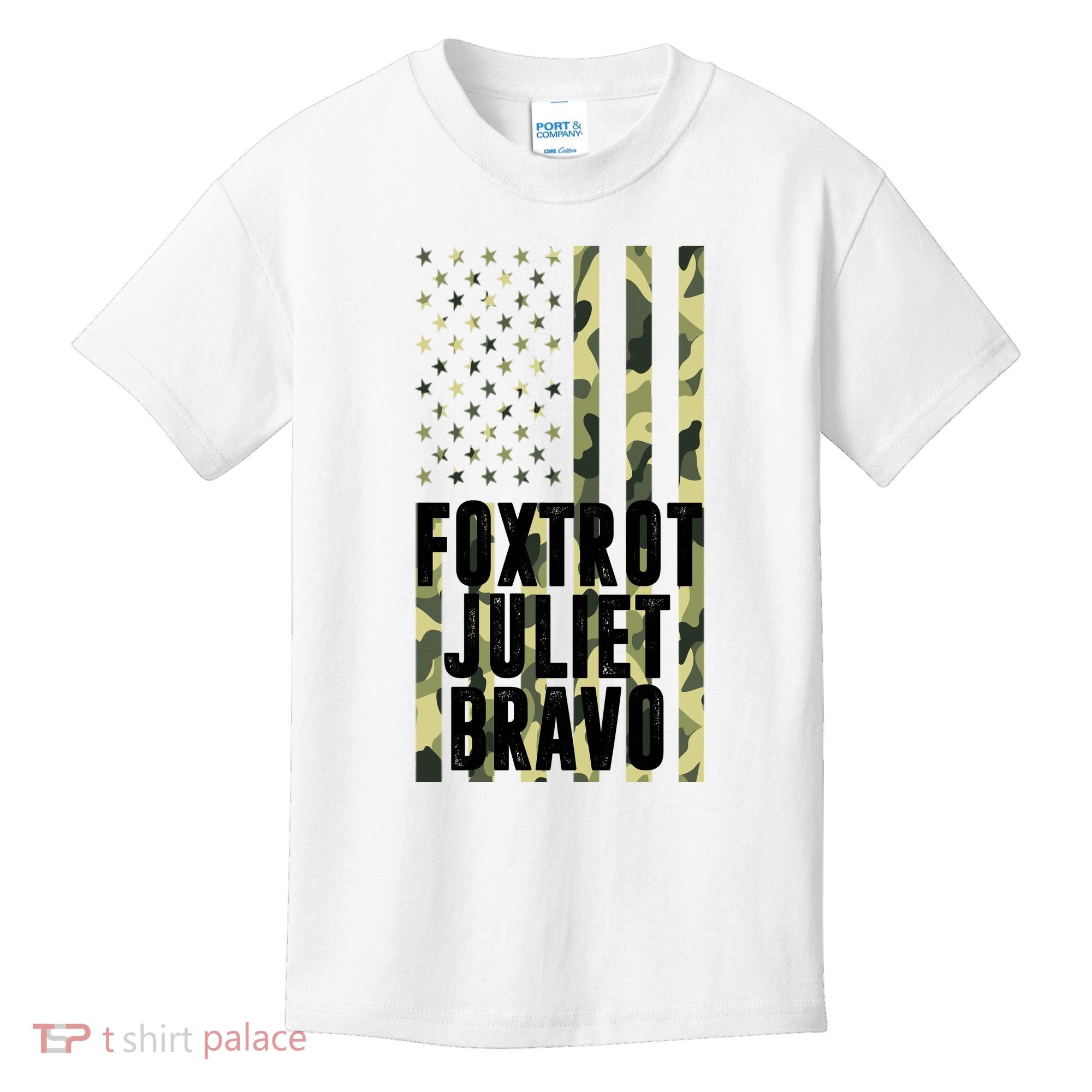 FJB Army Usa Flag Foxtrot Juliet Bravo Kids T-Shirt