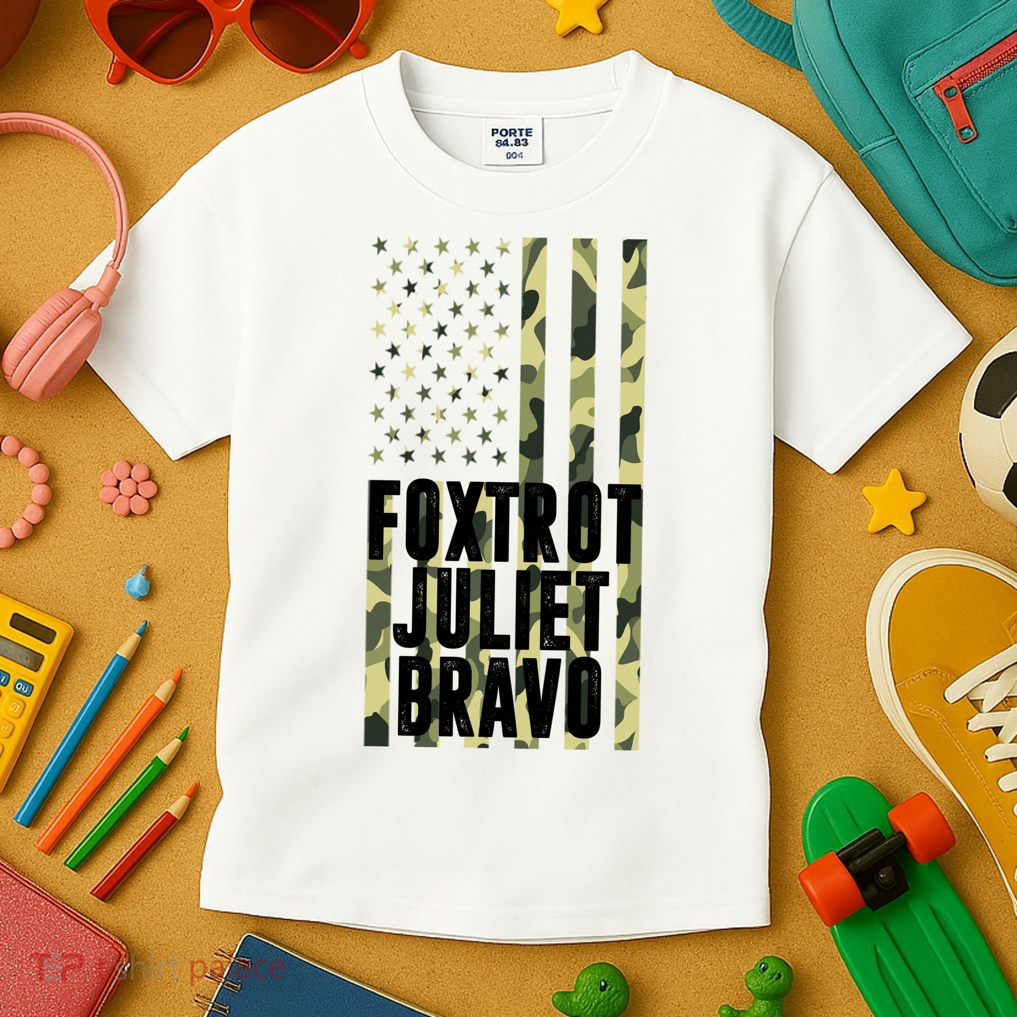 FJB Army Usa Flag Foxtrot Juliet Bravo Kids T-Shirt