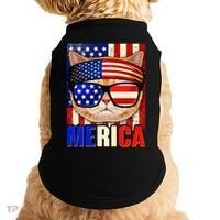 Funny American USA Flag Merica Cat Doggie Tank thumb 0