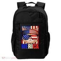Funny American USA Flag Merica Cat Backpack thumb 0