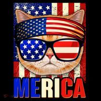 Funny American USA Flag Merica Cat Coffee Mug thumb 5