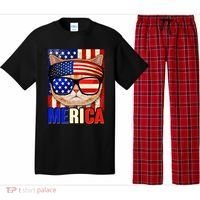 Funny American USA Flag Merica Cat Pajama Set thumb 0