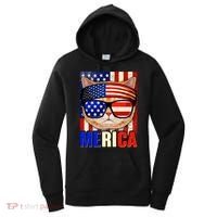 Funny American USA Flag Merica Cat Women's Hoodie thumb 0