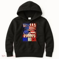 Funny American USA Flag Merica Cat Kids Hoodie thumb 0