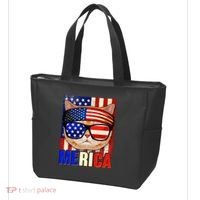 Funny American USA Flag Merica Cat Tote Bag thumb 3