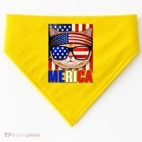 Funny American USA Flag Merica Cat USA-Made Doggie Bandana thumb 0