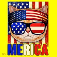 Funny American USA Flag Merica Cat Polo thumb 2