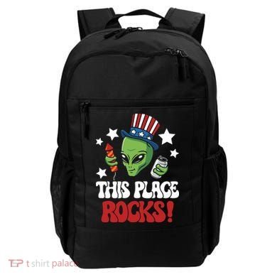 Funny Alien Uncle Sam Rocks Fireworks Party Gift Backpack