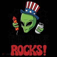 Funny Alien Uncle Sam Rocks Fireworks Party Gift Coffee Mug thumb 5