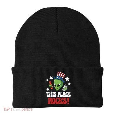 Funny Alien Uncle Sam Rocks Fireworks Party Gift Beanie