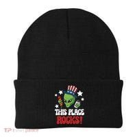 Funny Alien Uncle Sam Rocks Fireworks Party Gift Beanie thumb 0