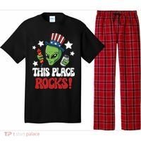 Funny Alien Uncle Sam Rocks Fireworks Party Gift Pajama Set thumb 0