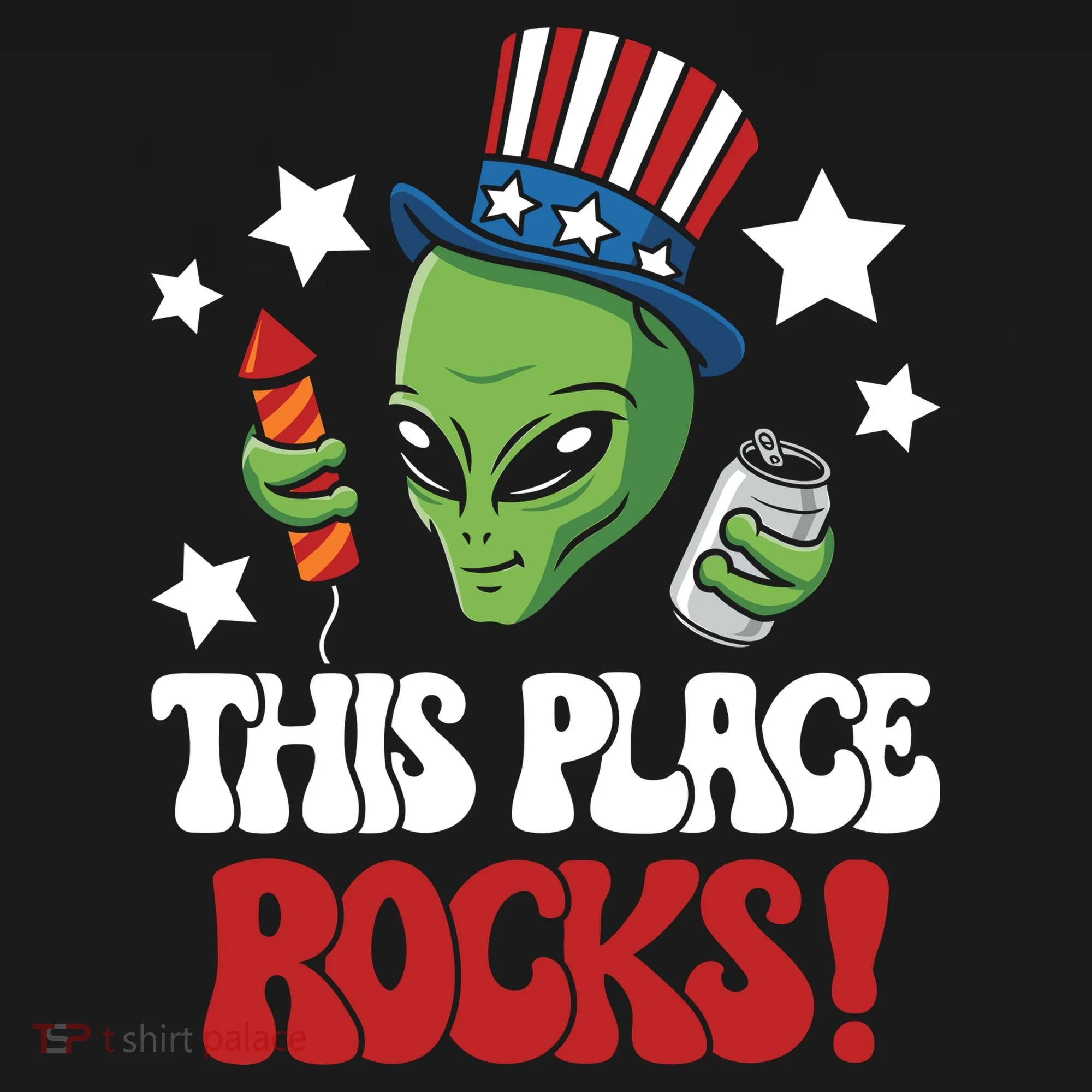 Funny Alien Uncle Sam Rocks Fireworks Party Gift Women's Hoodie