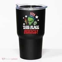 Funny Alien Uncle Sam Rocks Fireworks Party Gift Tumbler thumb 0