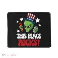 Funny Alien Uncle Sam Rocks Fireworks Party Gift Mousepad thumb 0