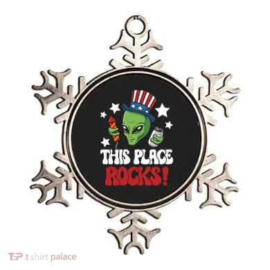 Funny Alien Uncle Sam Rocks Fireworks Party Gift Ornament