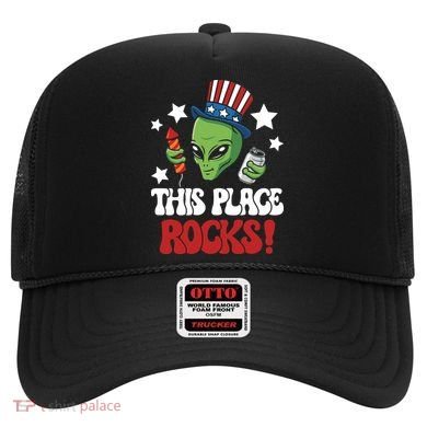 Funny Alien Uncle Sam Rocks Fireworks Party Gift Hat