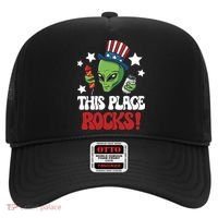 Funny Alien Uncle Sam Rocks Fireworks Party Gift Hat thumb 0