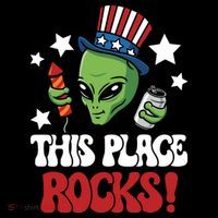 Funny Alien Uncle Sam Rocks Fireworks Party Gift Visor thumb 3