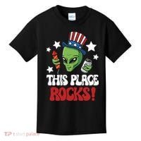 Funny Alien Uncle Sam Rocks Fireworks Party Gift Kids T-Shirt thumb 0