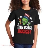 Funny Alien Uncle Sam Rocks Fireworks Party Gift Kids T-Shirt thumb 2