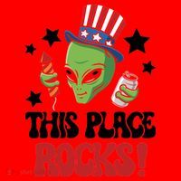 Funny Alien Uncle Sam Rocks Fireworks Party Gift Santa Hat thumb 1