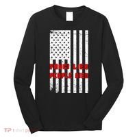 Fauci Lied People Died American Flag Long Sleeve Shirt thumb 0