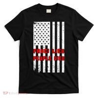 Fauci Lied People Died American Flag T-Shirt thumb 0