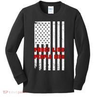 Fauci Lied People Died American Flag Kids Long Sleeve Shirt thumb 0