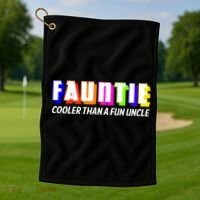 Fauntie Cooler Than a Fun Uncle Funcle Auntie Golf Towel thumb 1